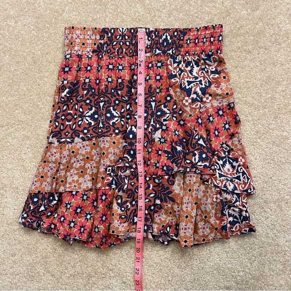 Cabi Skirt Womens Small Pink Floral Isabel Patchwork Ruffled Tiered Boho A-Line - Picture 8 of 9